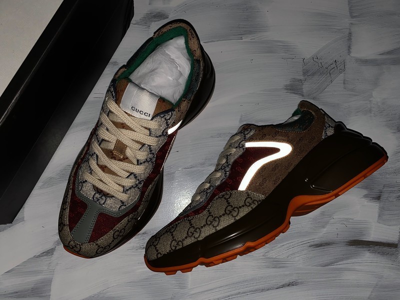 G*u*i* Rhyton Vintage Trainer Sneaker 576969 DRW00 9522