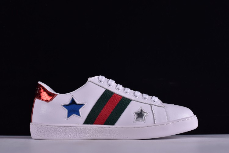 G*u*i* Ace Embroidered Low-Top Sneaker WITH COLORFUL STARS 431942-A38G1