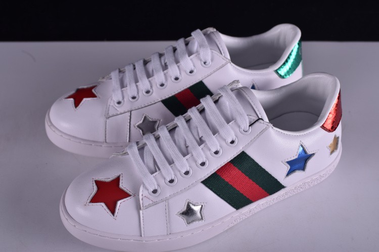 G*u*i* Ace Embroidered Low-Top Sneaker WITH COLORFUL STARS 431942-A38G1