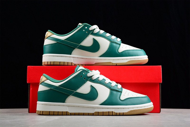 Nike Dunk Low Green White Metallic Gold FB7173-131