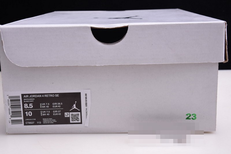 Air Jordan 4 Retro “Pure Money” white green CT8527-113