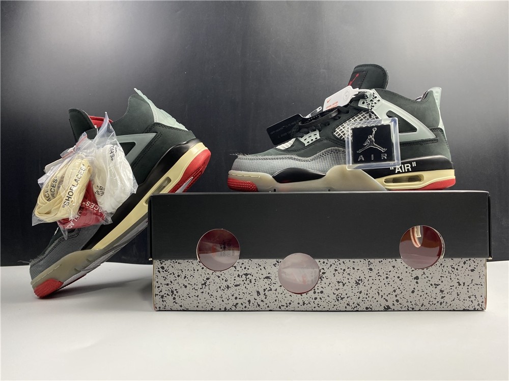 OFF-WHITE x Air Jordan 4 “Bred” CV9388-001