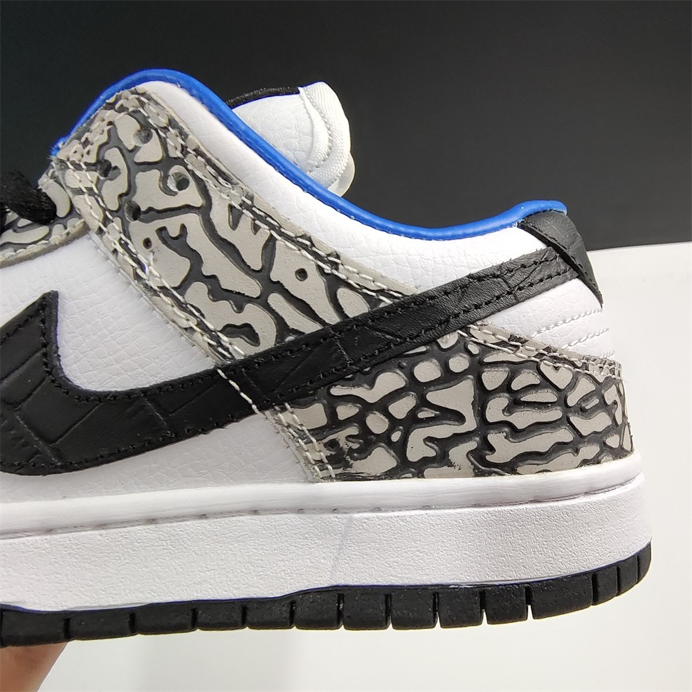 Nike SB Dunk Low Black Burst Print White Blue CU1727-106
