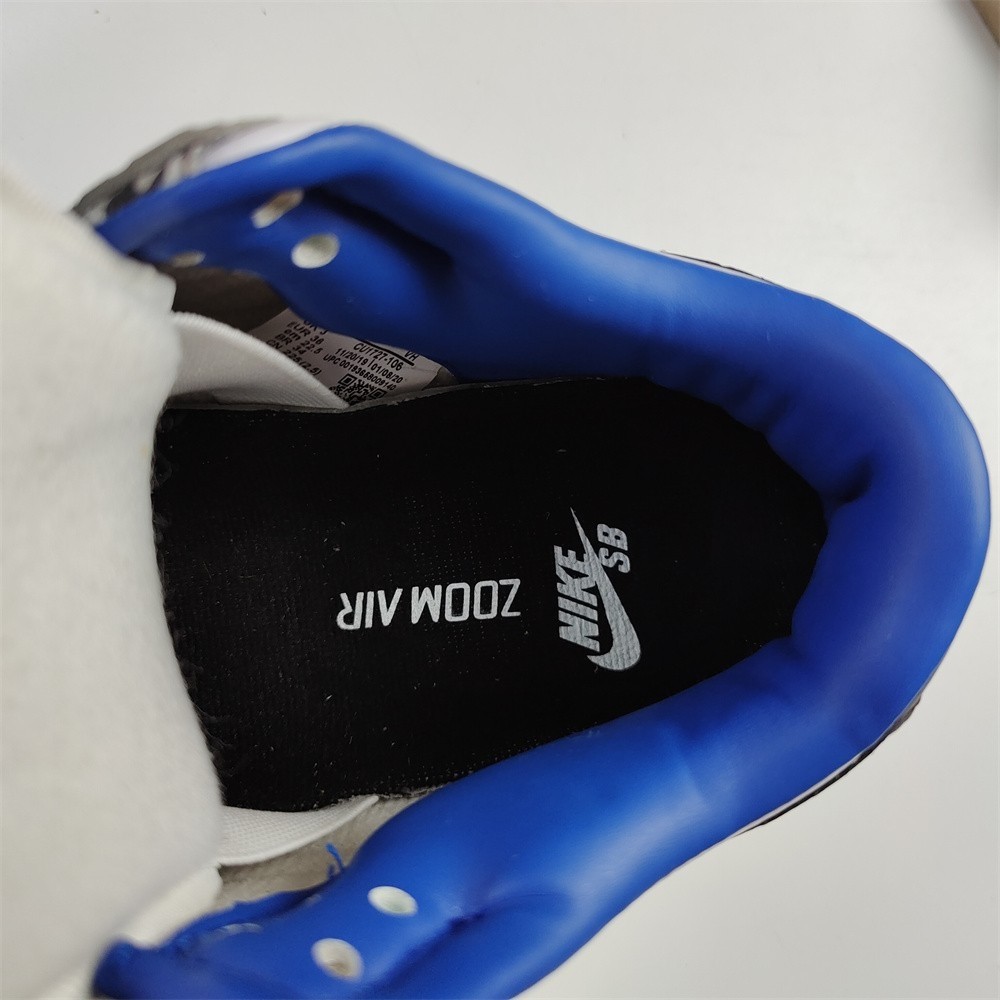 Nike SB Dunk Low Black Burst Print White Blue CU1727-106