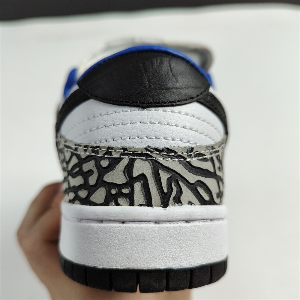 Nike SB Dunk Low Black Burst Print White Blue CU1727-106