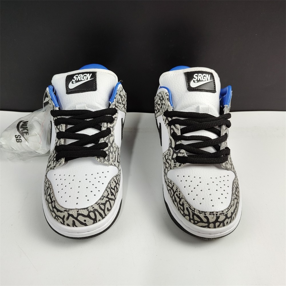 Nike SB Dunk Low Black Burst Print White Blue CU1727-106