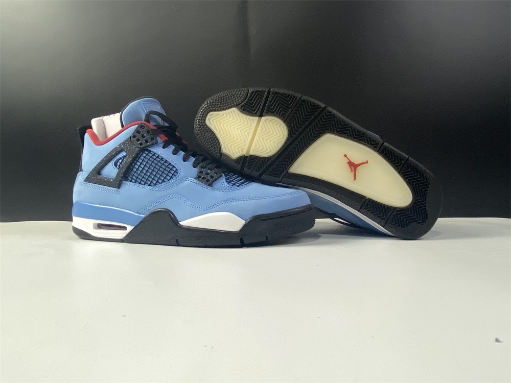 Travis Scott x Air Jordan 4 “Houston Oilers”  University Blue 308497-406