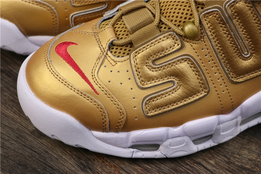NIKE AIR MORE UPTEMPO "S*p*e" Metallic Gold/White 902290-700