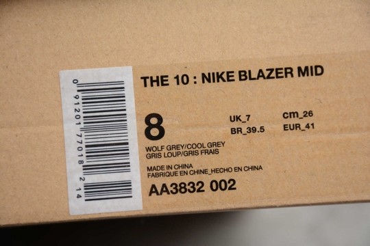 Nike Blazer Mid Off-White Wolf Grey Serena "Queen"  AA3832-002