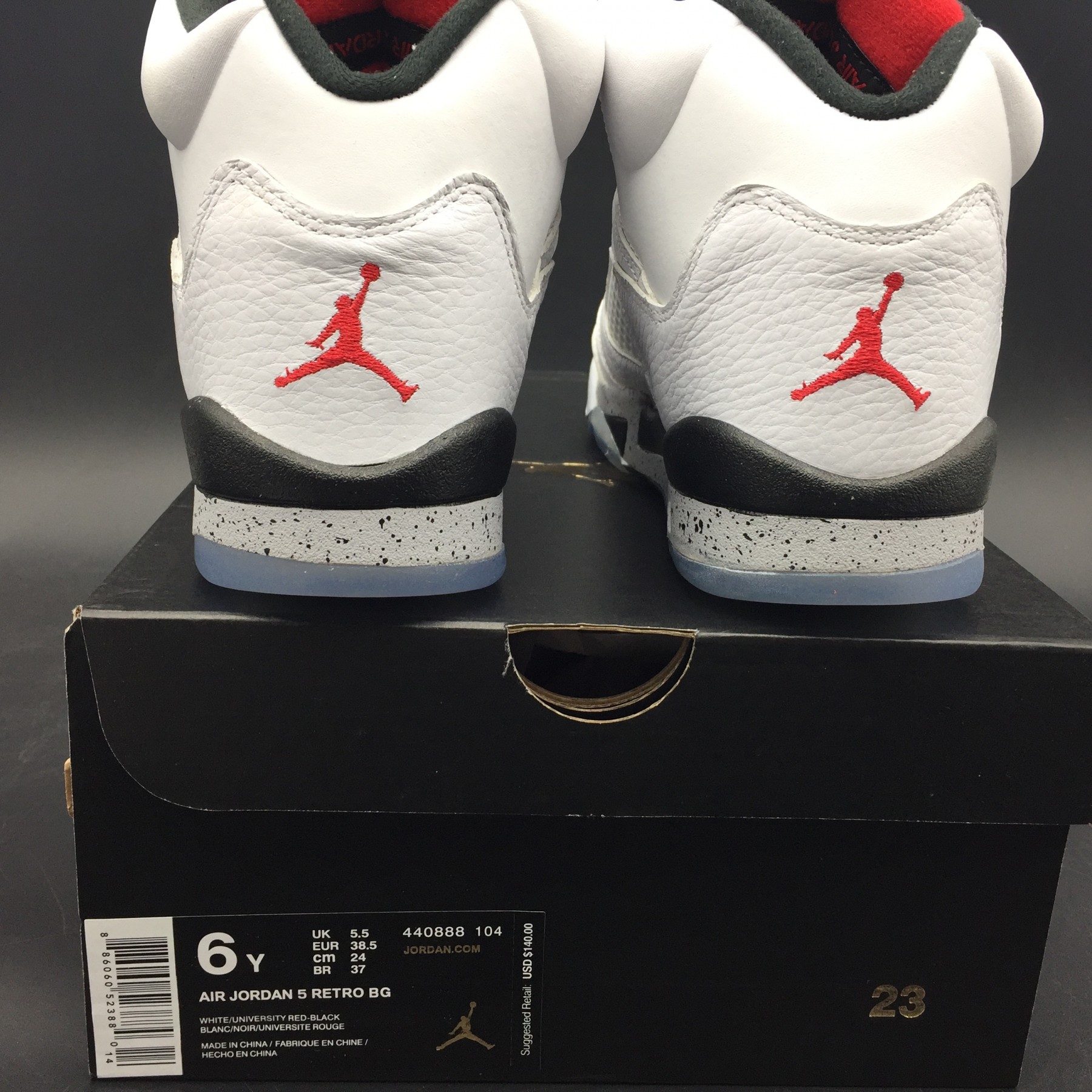 AIR JORDAN 5 RETRO "WHITE CEMENT" mens 136027-104