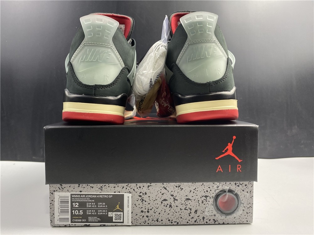 OFF-WHITE x Air Jordan 4 “Bred” CV9388-001
