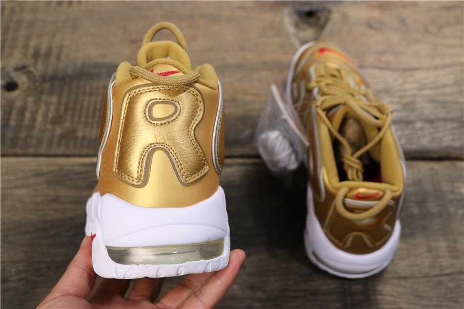 NIKE AIR MORE UPTEMPO "S*p*e" Metallic Gold/White 902290-700