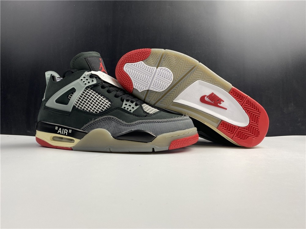OFF-WHITE x Air Jordan 4 “Bred” CV9388-001
