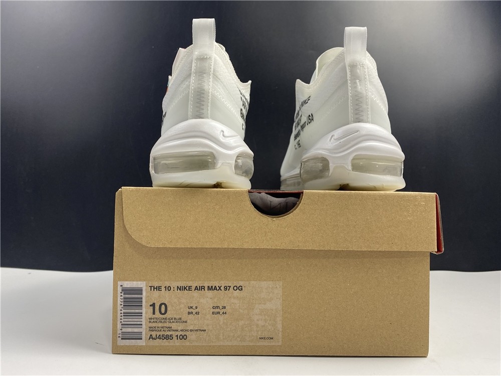 Off White X Air Max 97 The Ten White Cone Ice Blue AJ4585-100