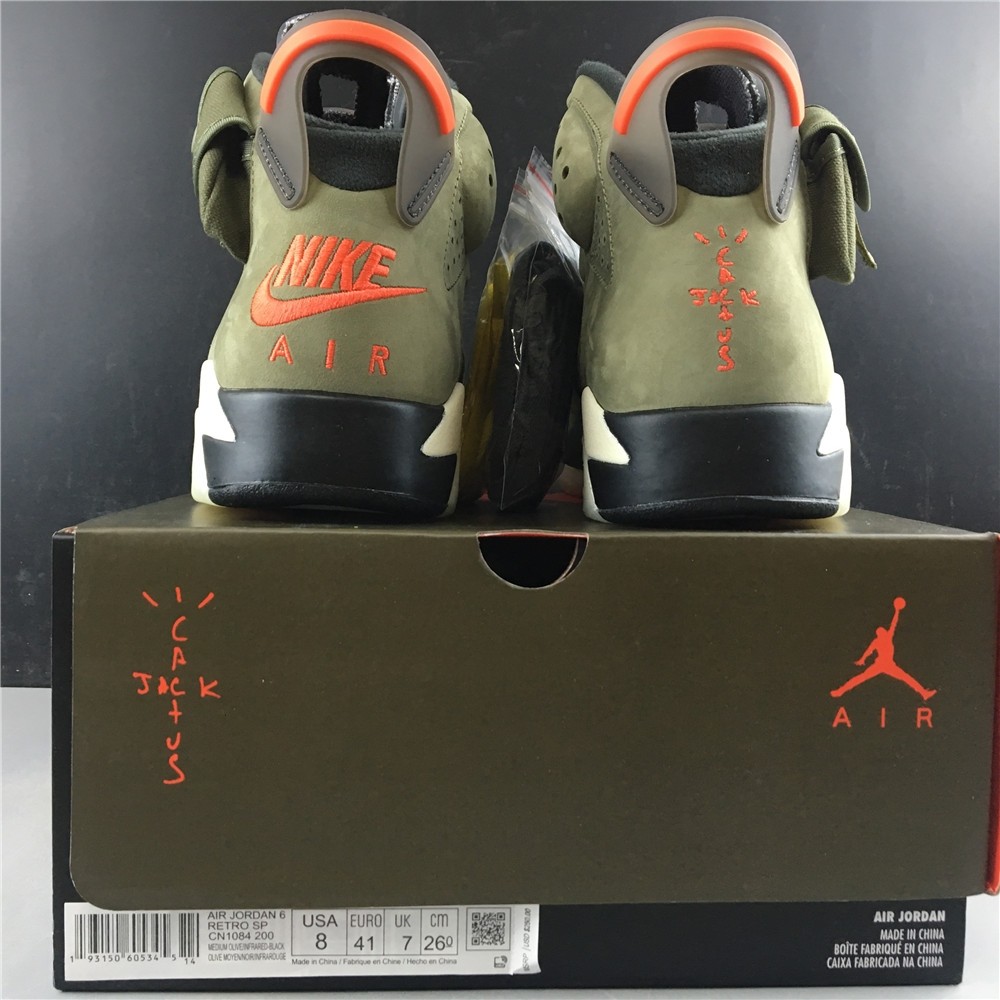 Travis Scott Air Jordan 6 Medium Olive Cactus Jack CN1084-200