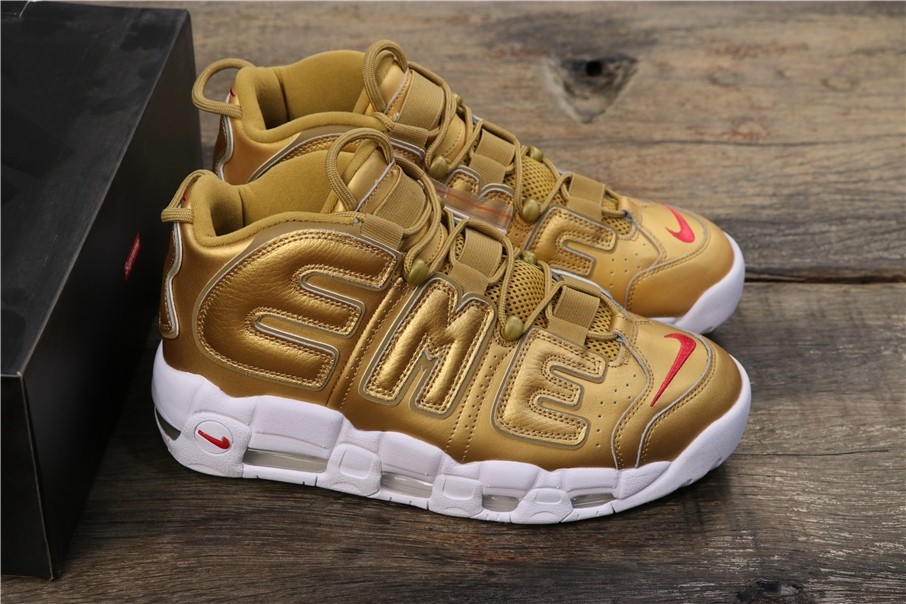 NIKE AIR MORE UPTEMPO "S*p*e" Metallic Gold/White 902290-700