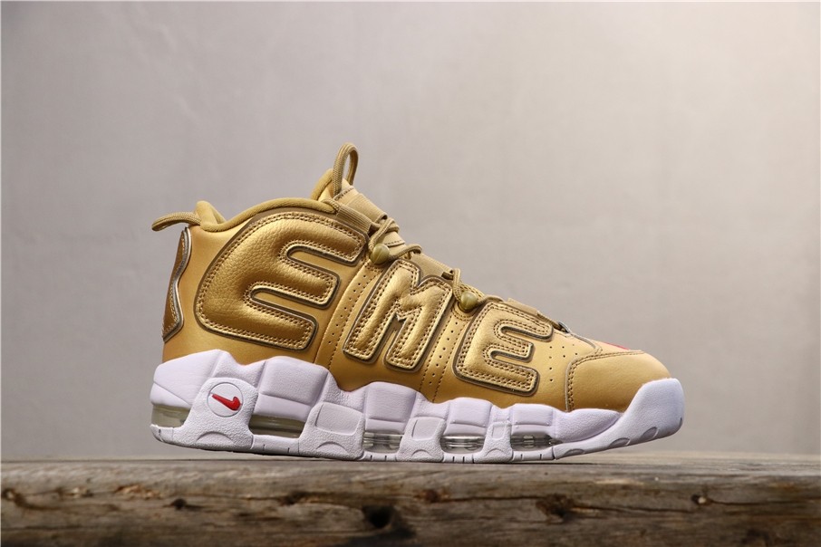 NIKE AIR MORE UPTEMPO "S*p*e" Metallic Gold/White 902290-700