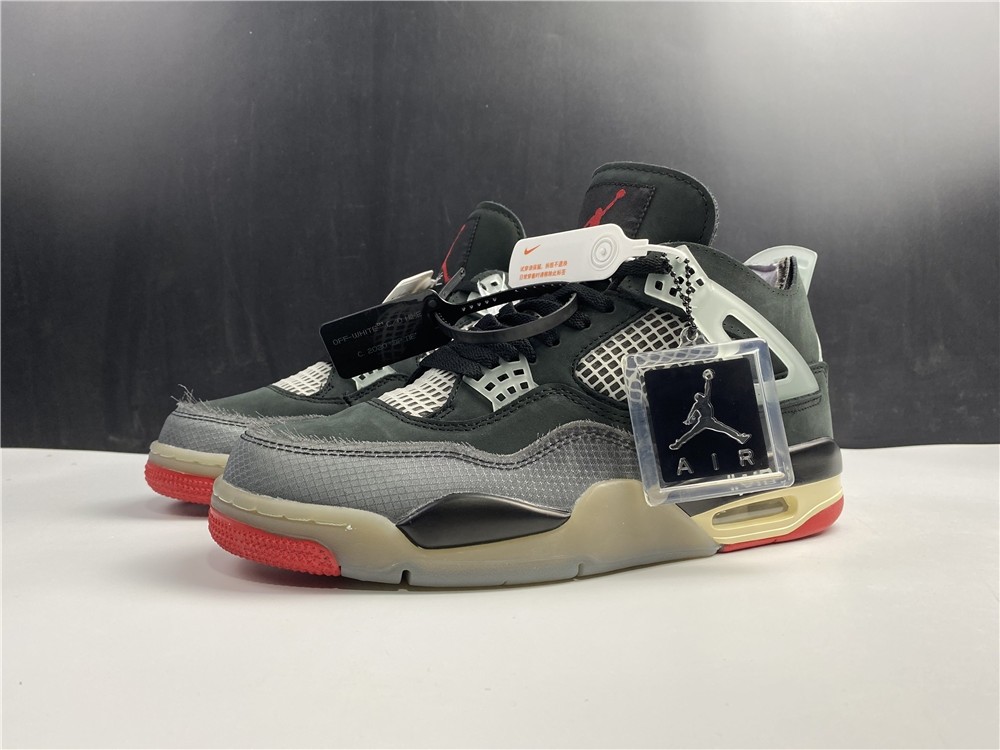 OFF-WHITE x Air Jordan 4 “Bred” CV9388-001
