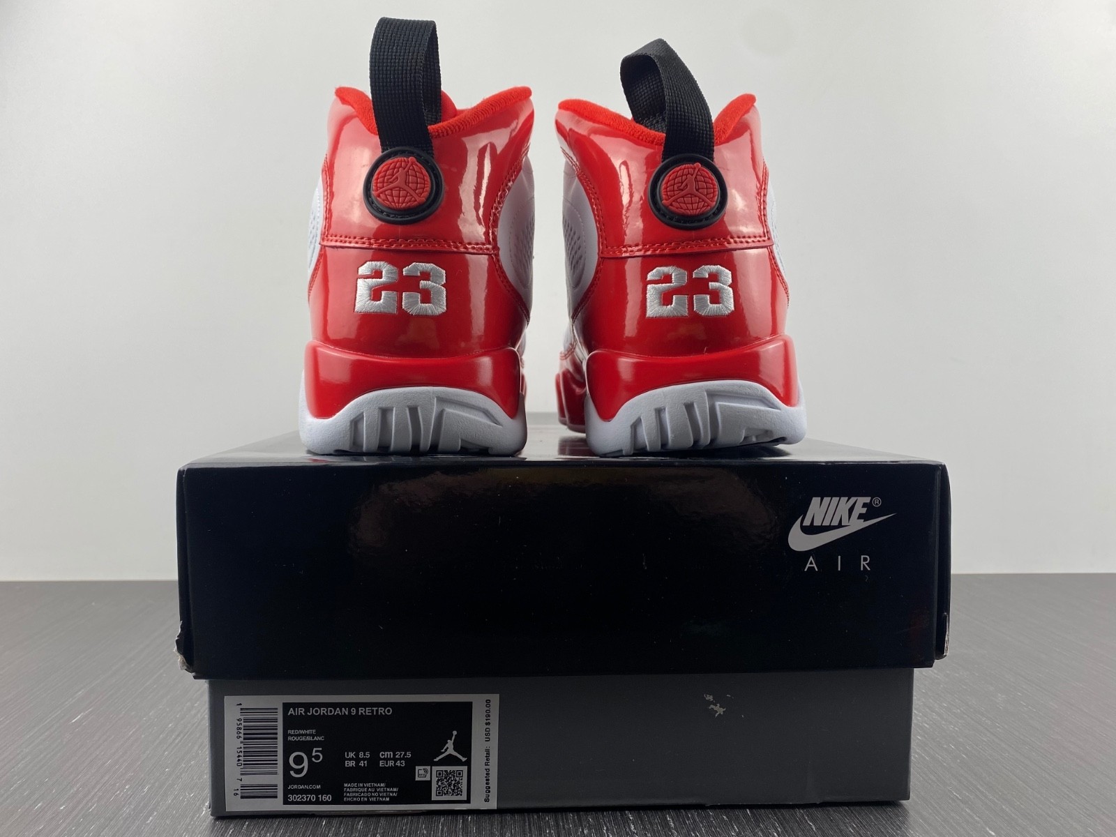 Air Jordan 9 Retro White Gym Red - 302370-160