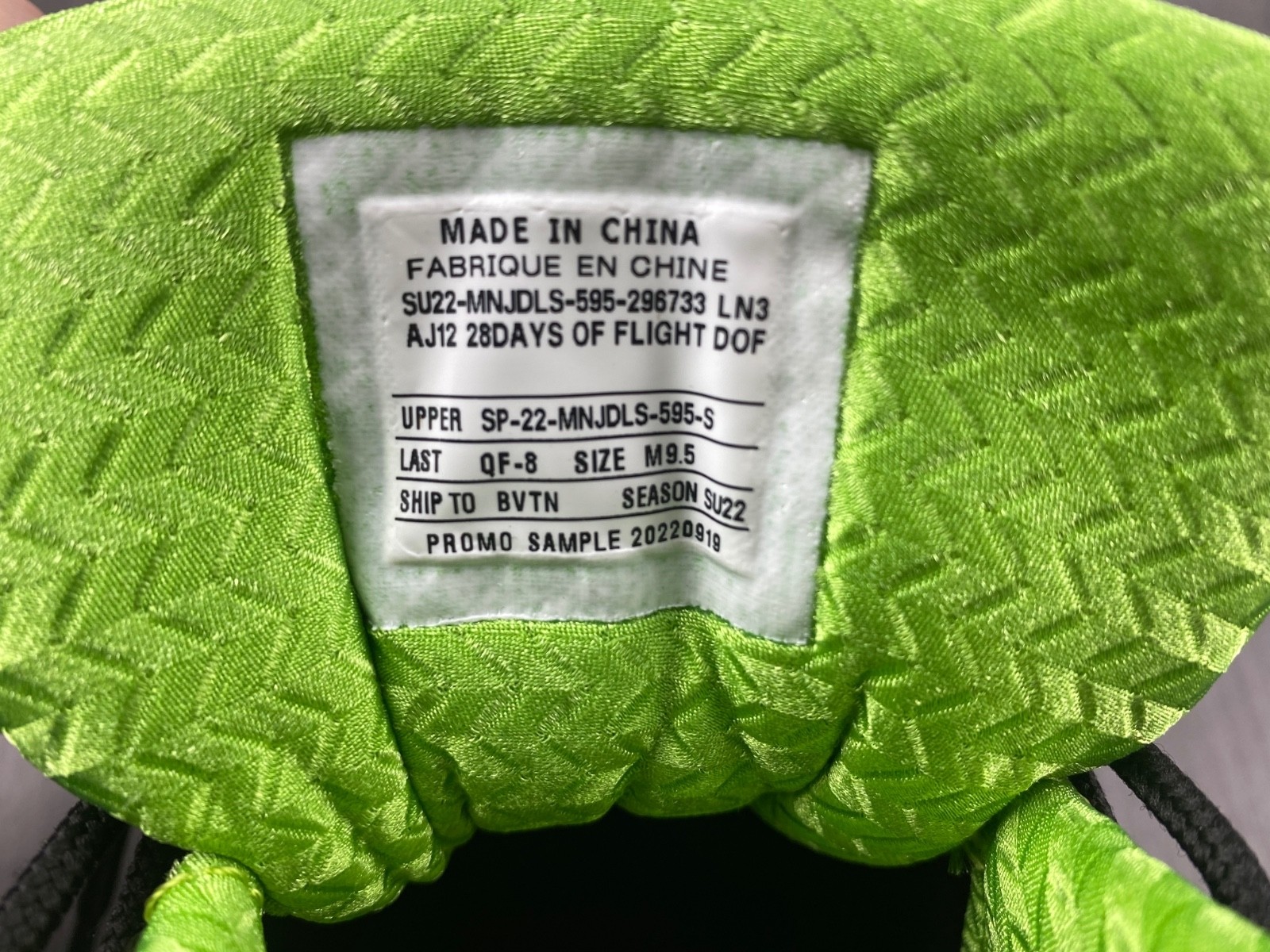 Air Jordan XII “Black/Neon Green” AJ12-28DAYS