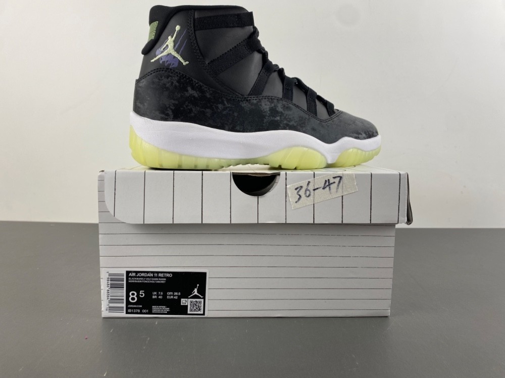 Air Jordan 11 Retro Black Barely Volt - IB1378-001