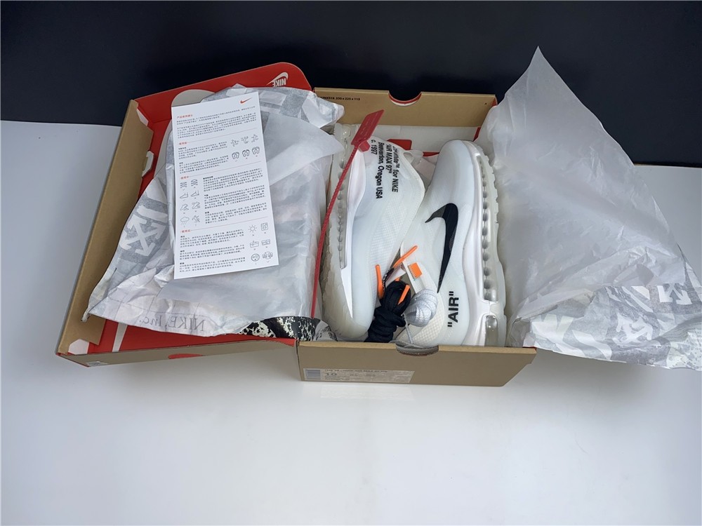 Off White X Air Max 97 The Ten White Cone Ice Blue AJ4585-100