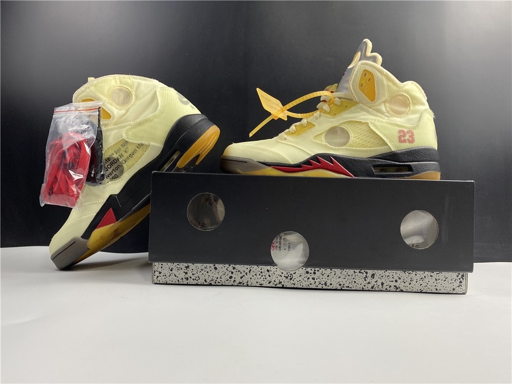 OFF-WHITE x Air Jordan 5 “Sail” DH8565-100