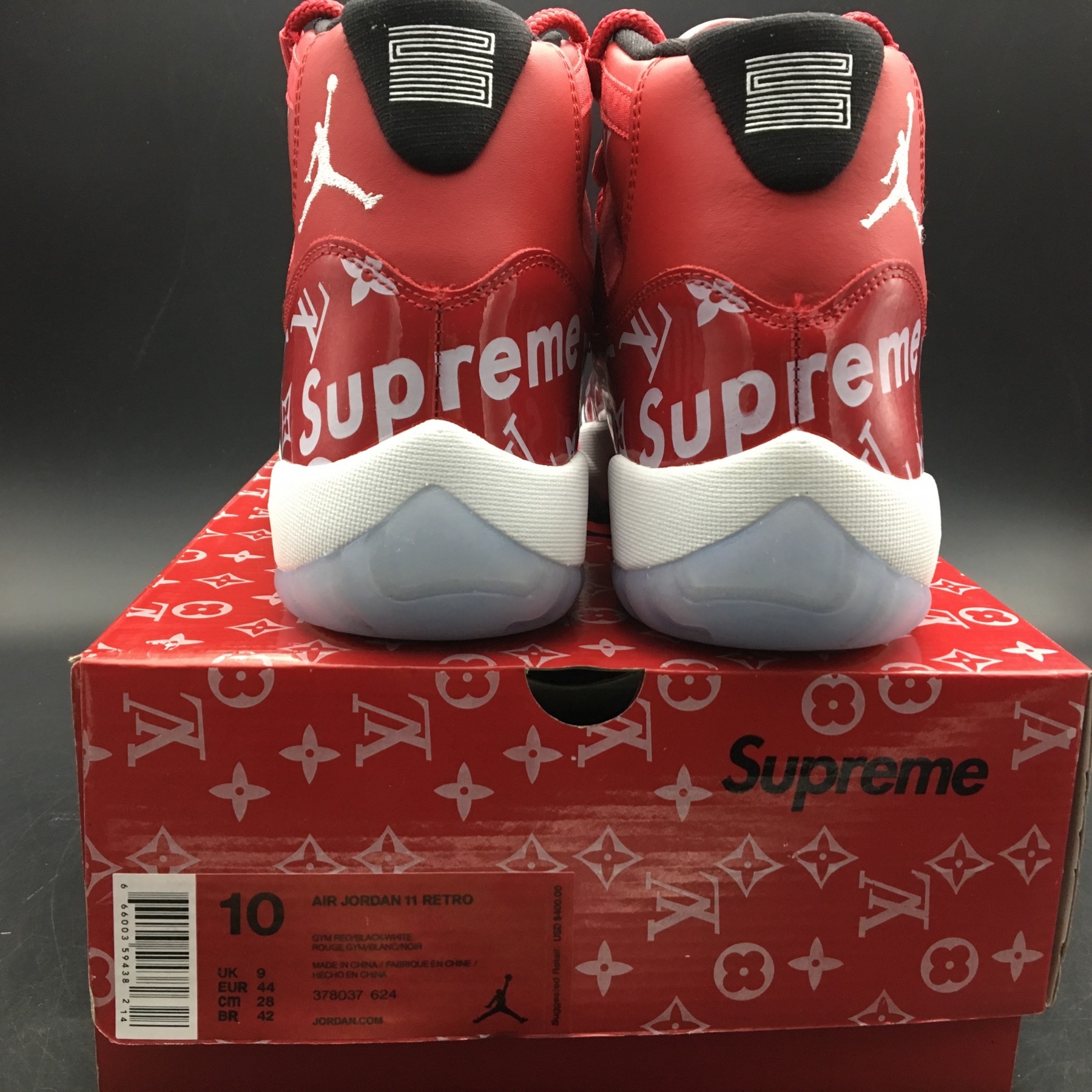 Air Jordans 11 Retro L x S Custom Red White 378037-624