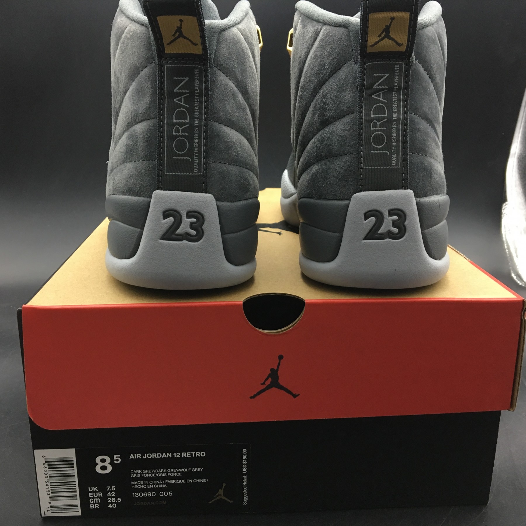 AIR JORDAN 12 RETRO "DARK GREY" 130690-005