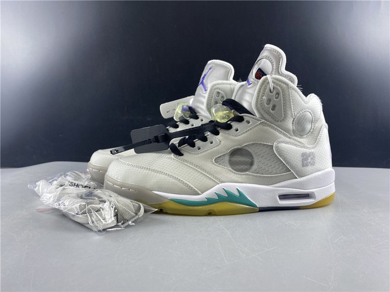 Off-White Air Jordan 5 white green purple  CT8480-105