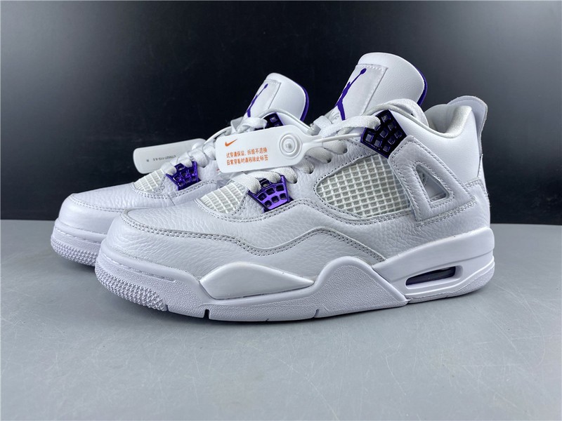 Air Jordan 4 Retro “Pure Money”  white purple 308497-100