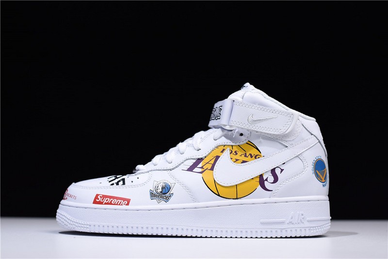 S*p*e X Nike Air Force 1 Mid NBA Teams White Aq8017-100