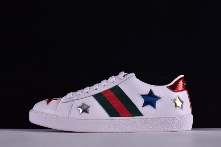 G*u*i* Ace Embroidered Low-Top Sneaker WITH COLORFUL STARS 431942-A38G1